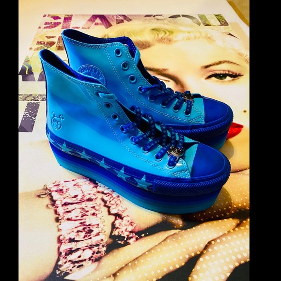 Converse Blue Platform Shoes - Picture 2 of 11